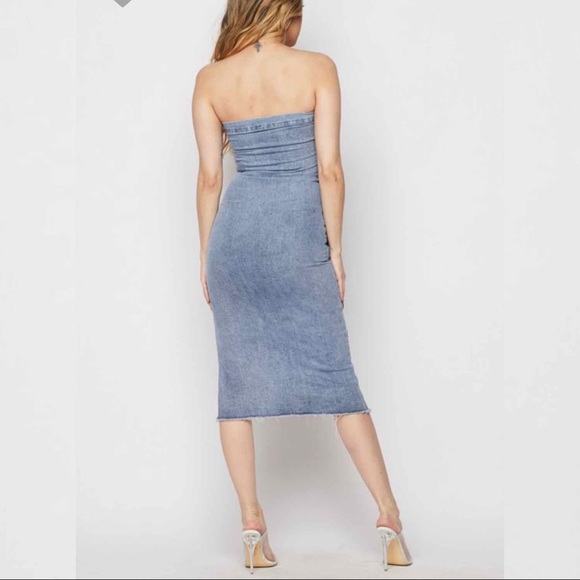 Unique Denim Dress w/ sleeve tie waist - Picture 4 of 4